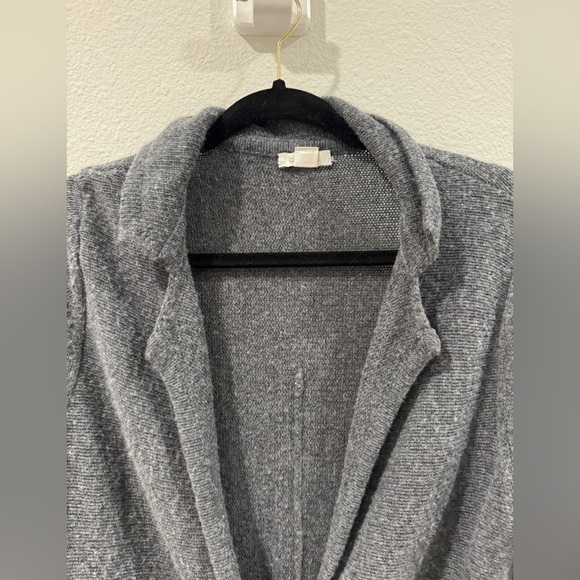 Garnet Hill Lambswool Cashmere Blend Grey Button Front Cardigan Sweater Small - Picture 4 of 14